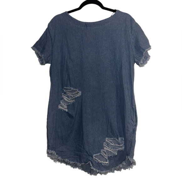 Nordstrom Denim Mini Dress Size L - Picture 1 of 5